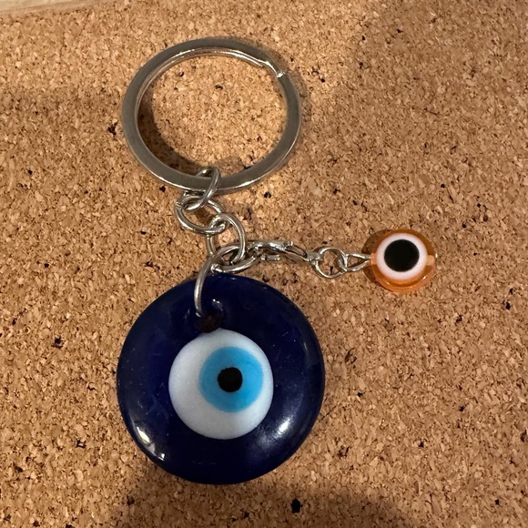 ✨🧿Evil Eye Keychain w/Matching Charm🧿✨Yellow Charm✨ - Picture 1 of 9